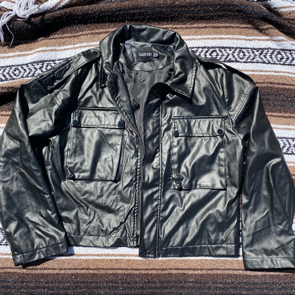 BOOHOO Black Pleather Jacket
